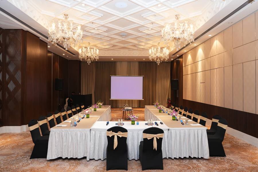 The room set for the roundtable before guests arrived